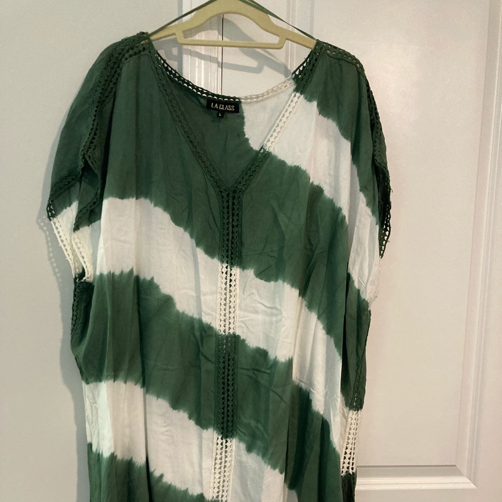 Swim cover/oversized top from Ron Jon surf shop Large olive green/cream Boho